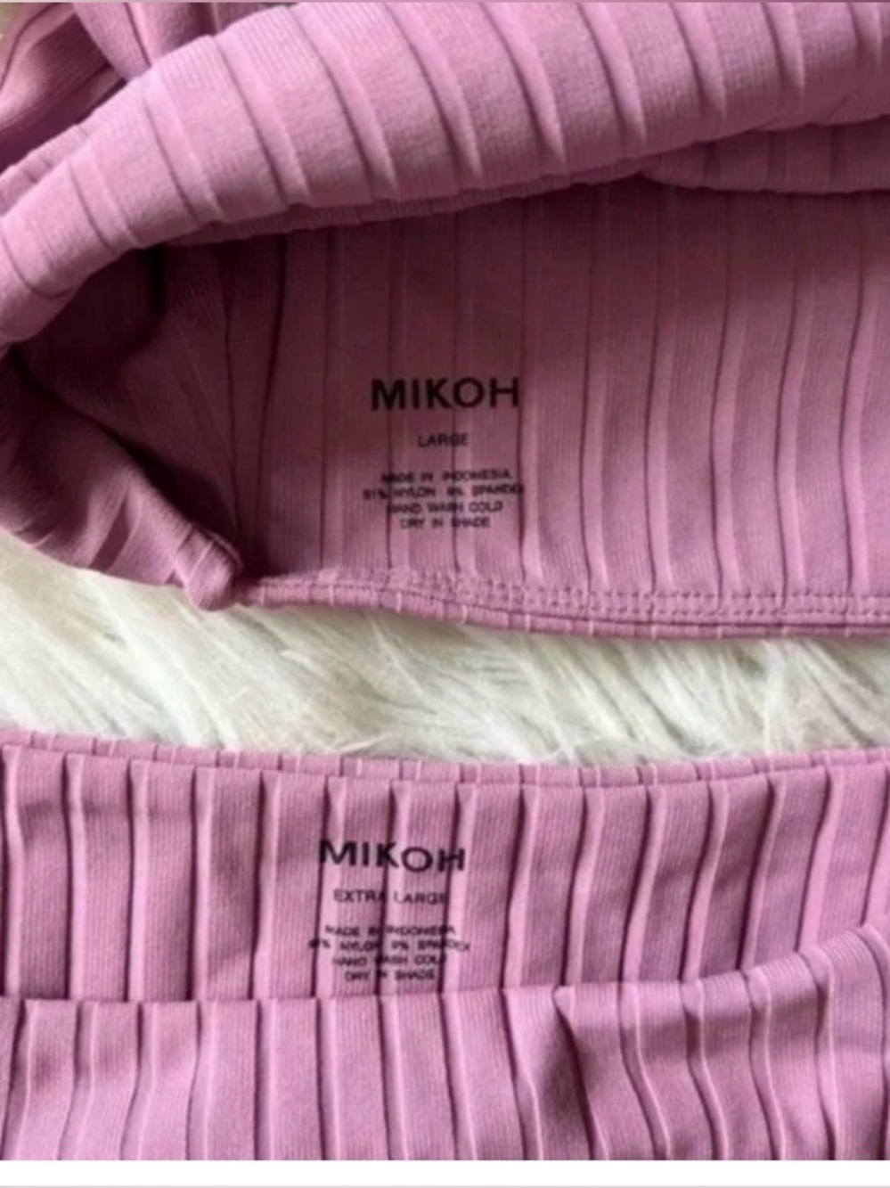 Mikoh Mauve Ribbed Scoop Bikini Set L/XL - Picture 5 of 5